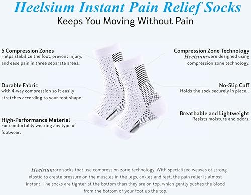 Miniatura 2 de Stunor - Calcetines de neuropatía, calcetines Connecy Calcetines de neuropatía Dr.Calcetines de compresión de tobillera, calcetines de neuropatía