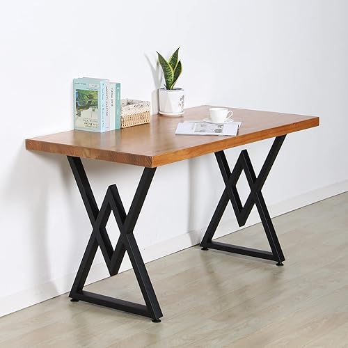 Vista 21 de SSS Furniture 2 patas de metal industrial para muebles (28 pulgadas de alto x 20 pulgadas de ancho), patas triangulares de decoración rústica, patas