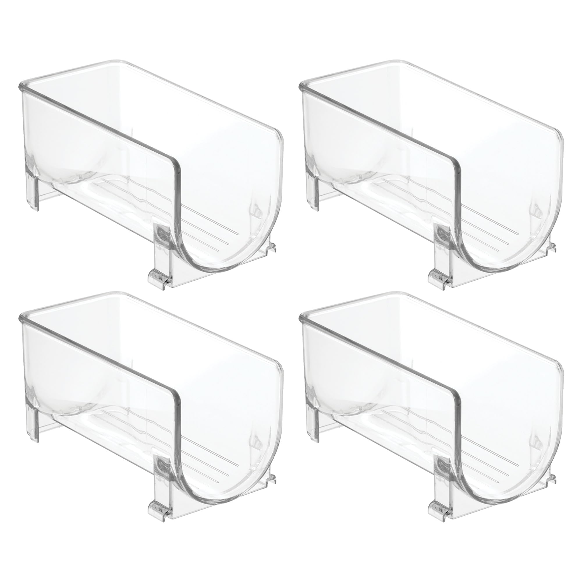 InterDesign iDesign Stapelbarer Flaschenhalter, 4er-Set, transparent | Für Wasser- oder Weinflaschen