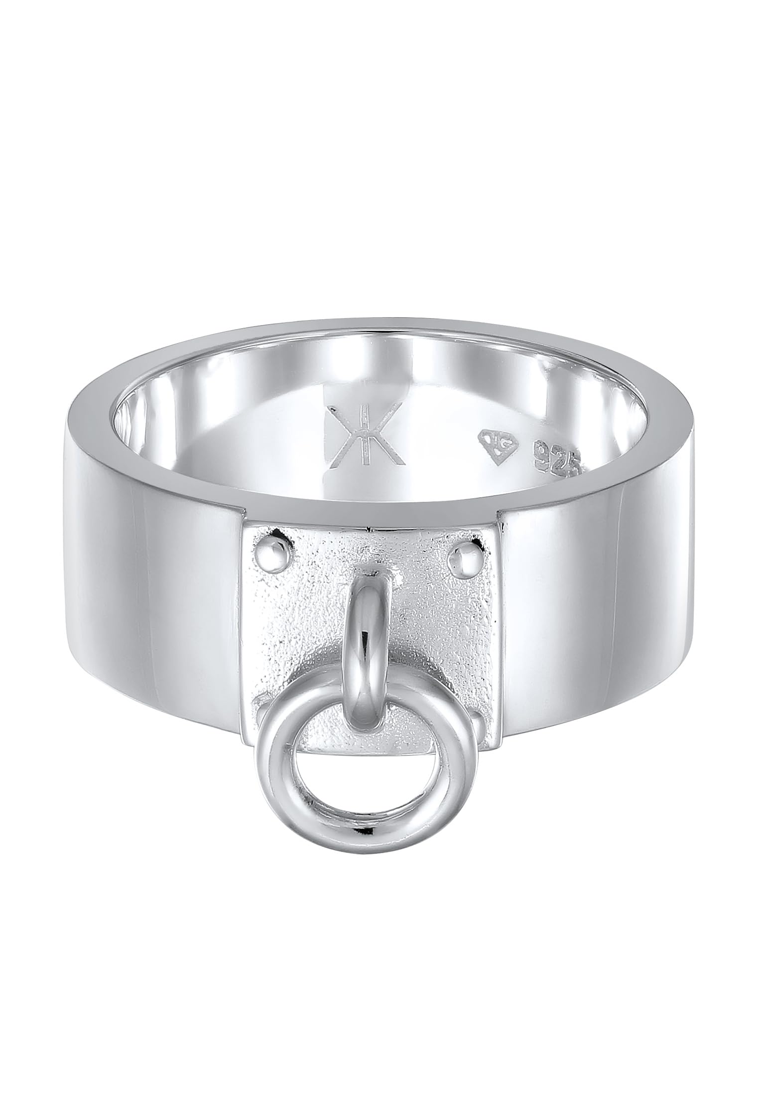 Kuzzoi Anillo de plata de ley 925 para hombre con diseño de junta tórica de plata de ley 925, anillo ancho para hombre en tamaño 60 – 66, 0607190424