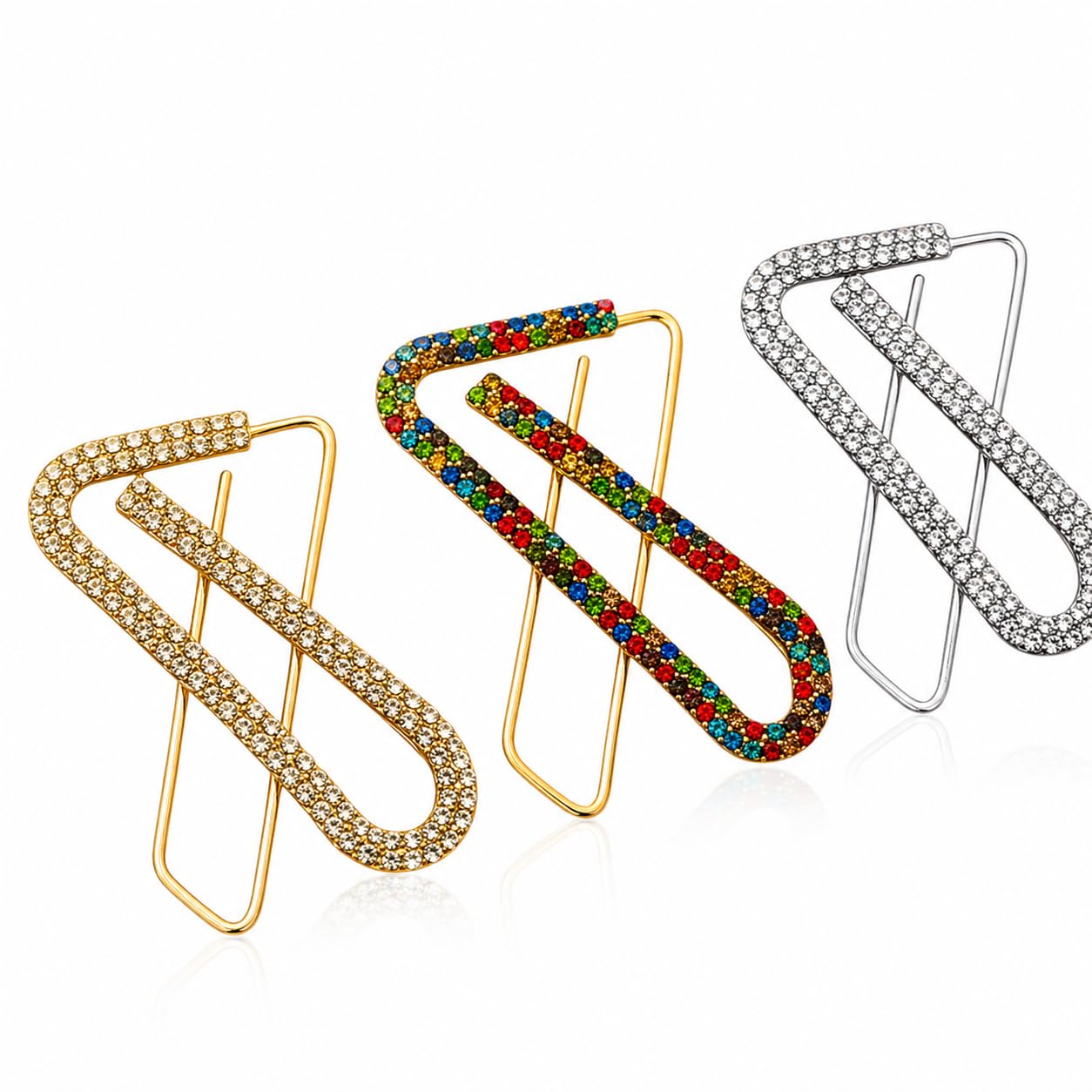 Saree Pins for Women Set of 3 Double Stone Crystal Brooch Pin for Saree Dupatta Hijab Dress Safety Pin Stylish Ethnic Accessories for Wedding Party Blouse Pin Strong Grip-picture-44
