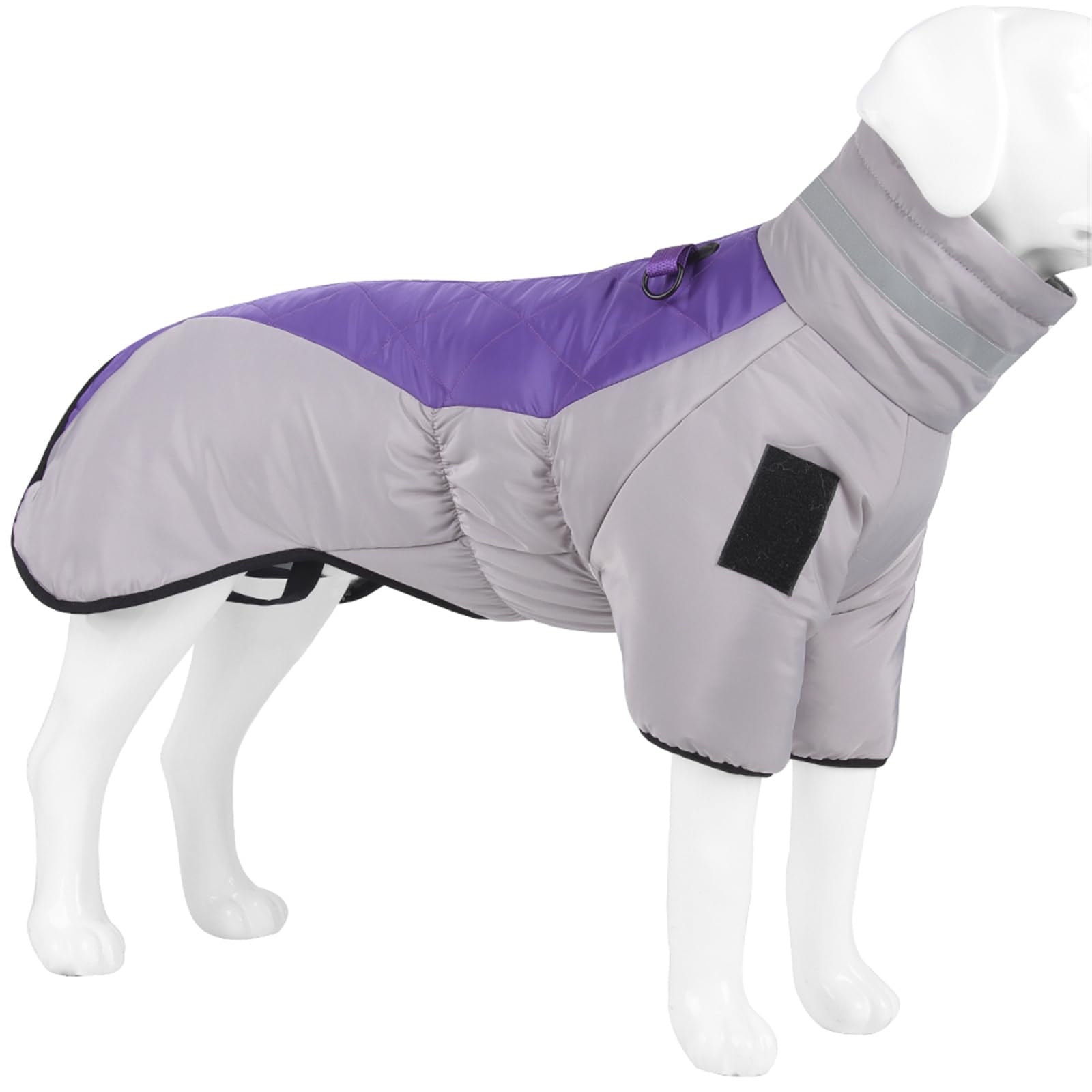 Hixingo Dog Coats with Legs, Winter Warm Dog Coat Snow Dog Jacket with Harness Hole for Small Medium Large Pet Indoor & Outdoor Wear (6XL,Grey Purple)