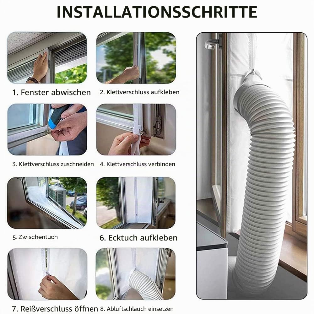 Ventana para acondicionadores de aire y deshumidificadores 3/4 m de control de clima para tragaluces (blanco)