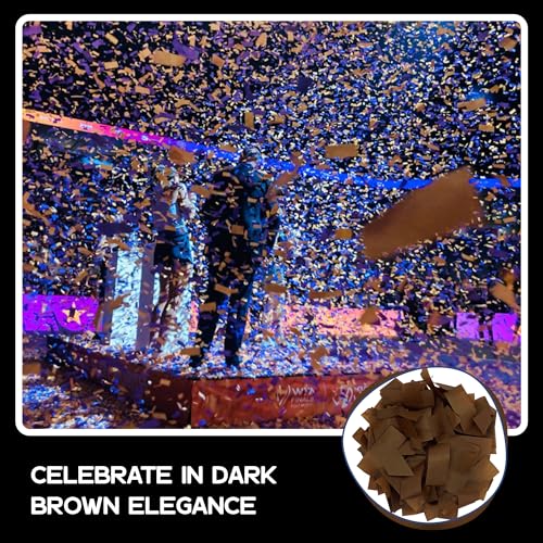 Image of Ultimate Confetti, Brown Biodegradable Confetti - Rectangular Fluttering Tissue Paper Confetti for Cannon and Launcher use - Mother's Day Confeti, Wedding, Parties and Live Events - 1 lb, 16 oz