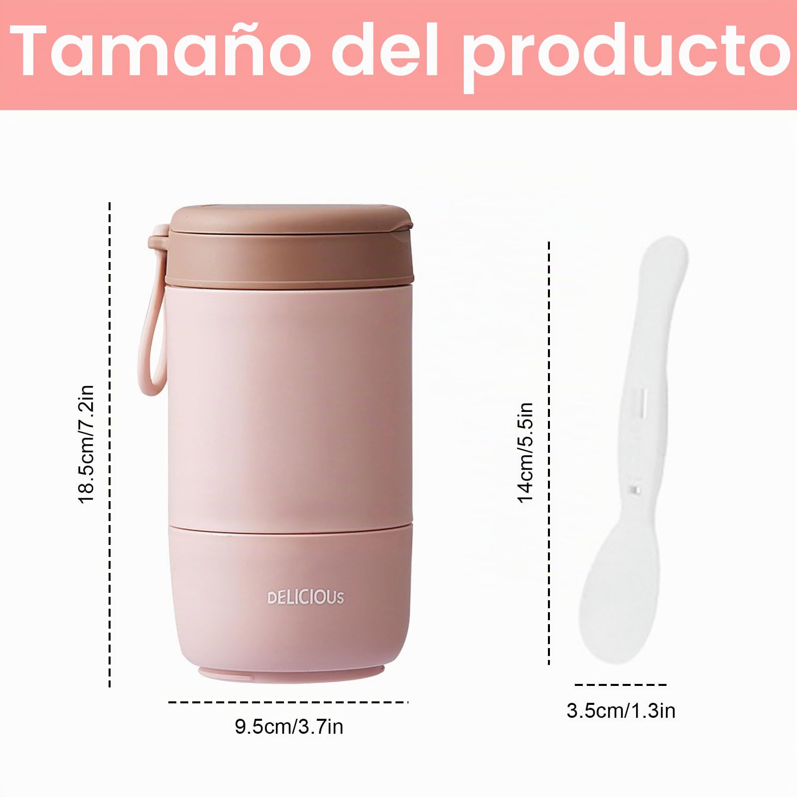 2 vasos de cereales para llevar con tapa, material de polipropileno, vasos de yogur para llevar con cuchara, 780 ml, vaso de cereales para llevar, doble capa, a prueba de fugas, perfecto para el