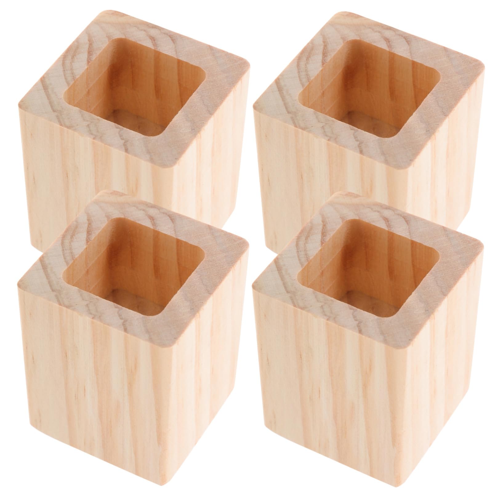 SEWACC 4pcs Wooden Furniture Risers Solid Bed and Sofa Elevators for Height Versatile Cube Desk and Chair Leg Lifter Pads Height Increase Elegant Design