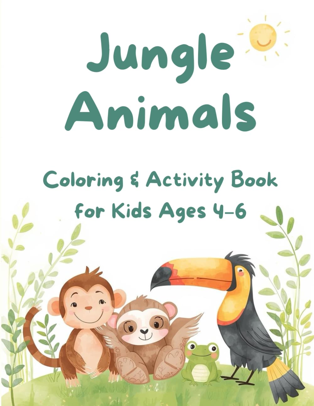 Jungle Animals: Coloring and Activity Book for Kids Ages 4–6 | Jungle Animals Coloring Pages with Counting, Shadow Matching and Spot the Difference ... Story – Animals Coloring & Activity Books)