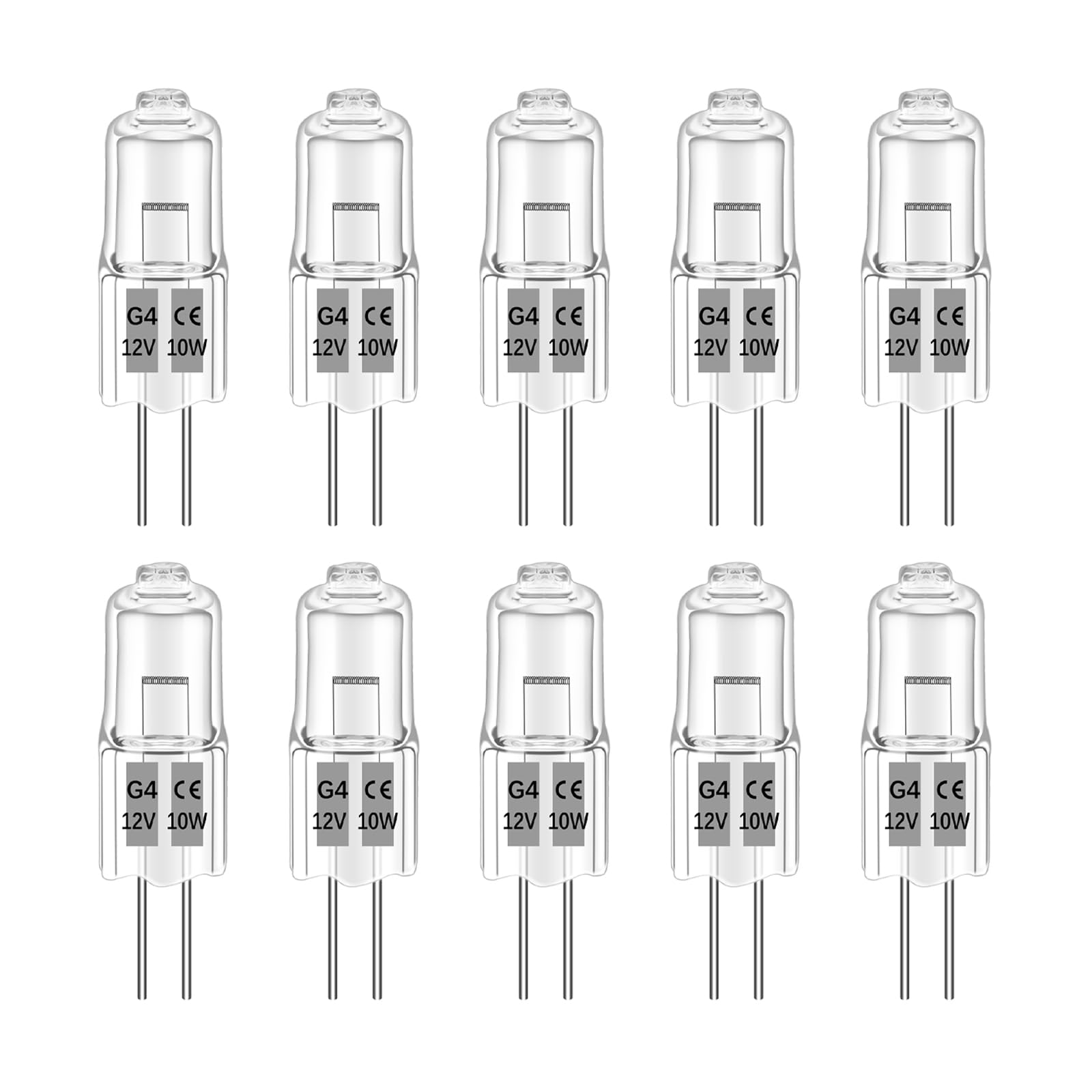 Liuyife G4 10W Halogen Light Bulbs Dimmable 12V, 2700K Warm White, 150LM