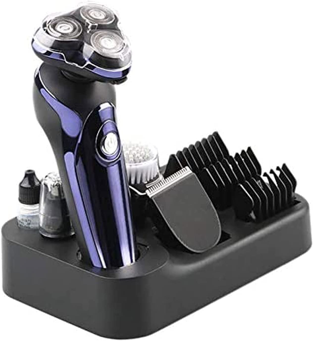Rasoio elettrico da uomo 4D Ricaricabile Rasoi Rotanti Trimmer Barba Rasoi Viso Impermeabile Wet & Dry Cordless con Pop-up Trimmer