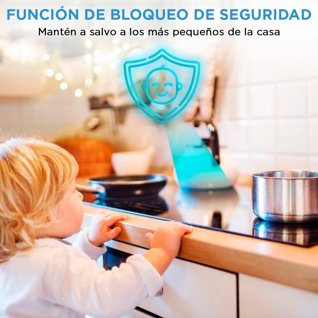 MIDEA Placa Vitroceramica 3 fuegos 6200 W - Vitroceramica Integrada con Panel de control tactil, Indicador de Luz, Temporizador, Child lock y Protección por Sobrecalentamiento — view 9