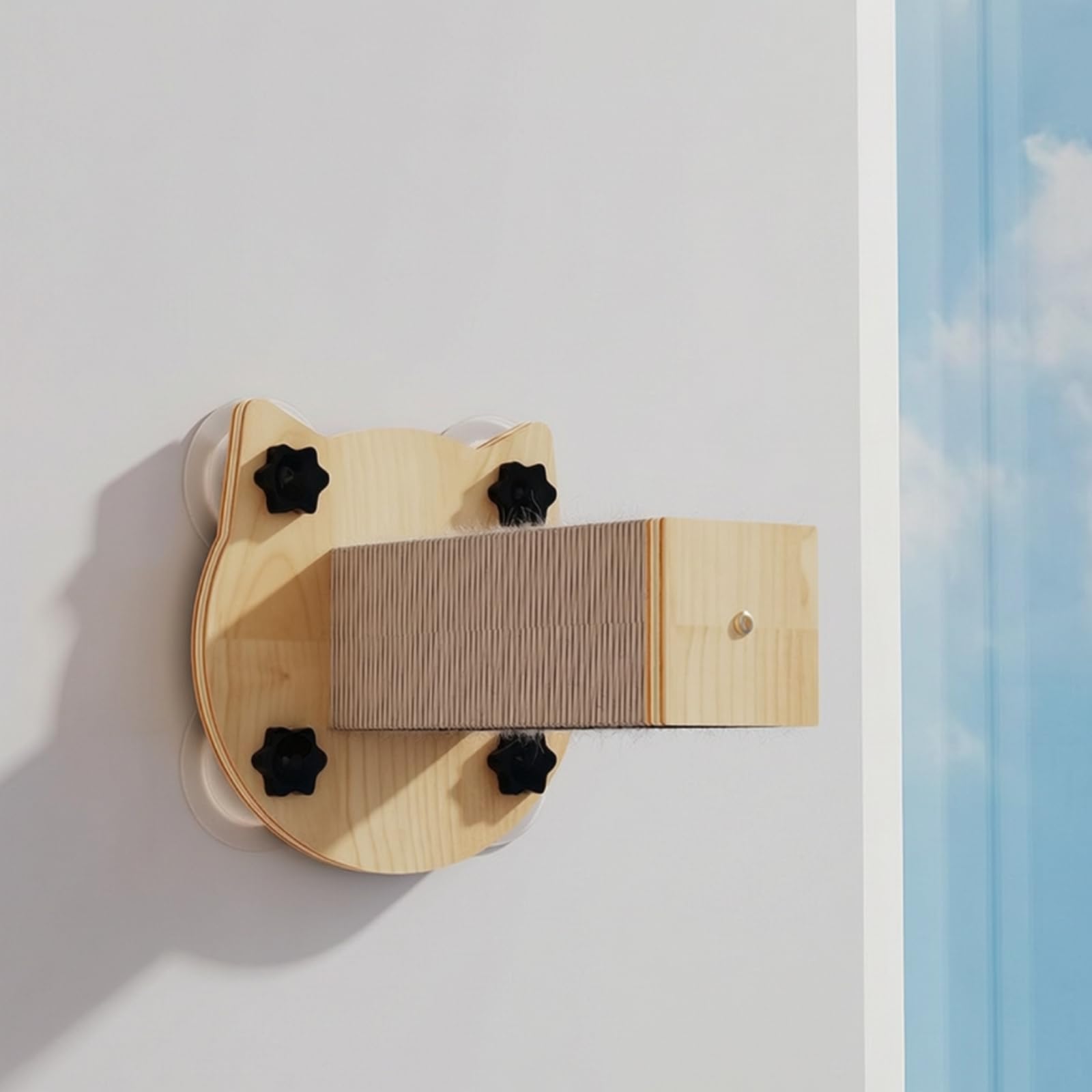 predolo Katzenliege mit Saugnapfhalterung wandmontiert Katzenbett mit Saugnapf stabil Katzenfensterbett für Katzen, Fliesenwand, Minimalistisch, Saugnapf, Quadratische Säule
