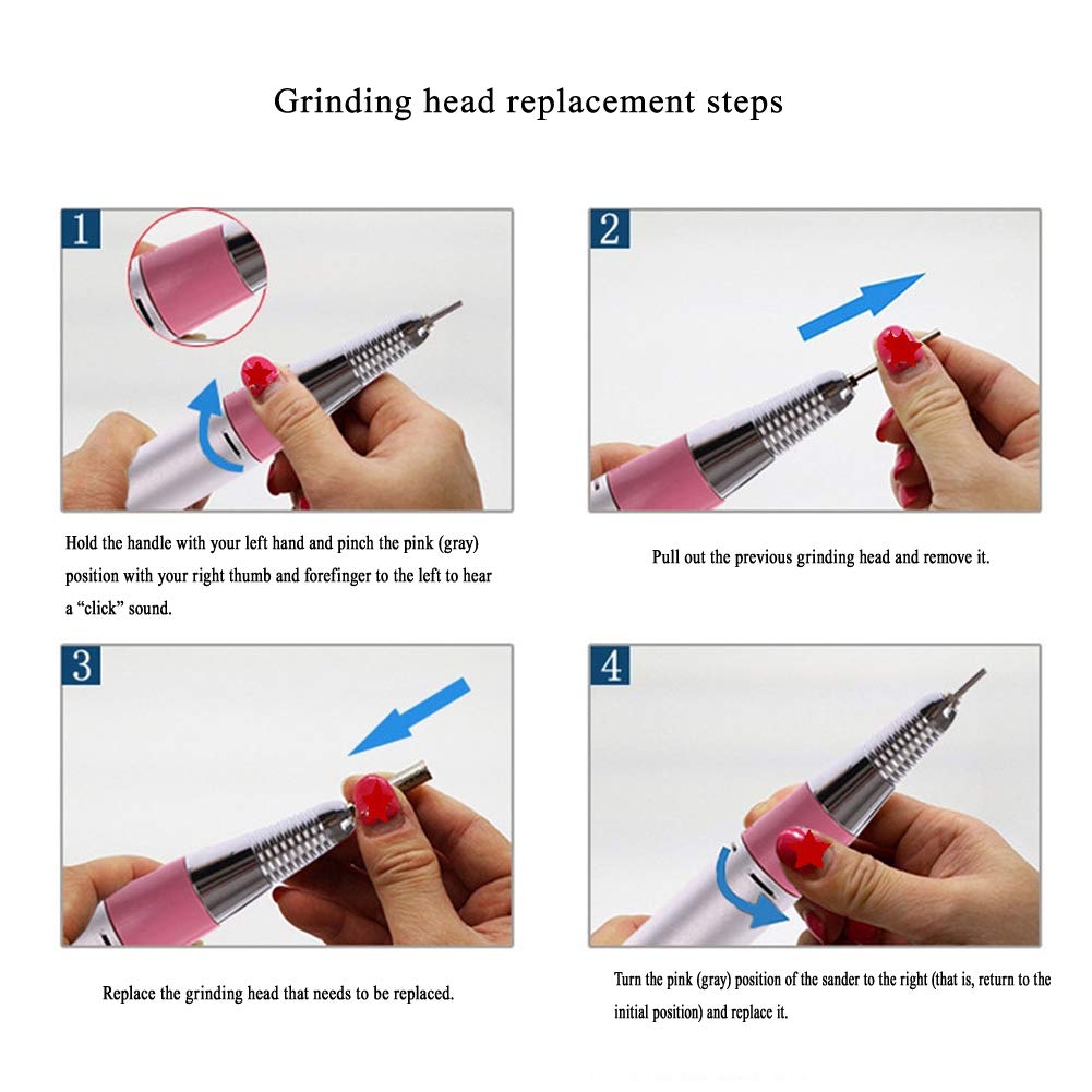 30000 RPM con Pedal Torno para Uñas Profesional – Potente Set de Manicura y Pedicura con Fresas para Retirar Esmalte y Callos, Empujar Cutículas, Limar