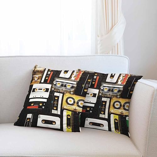 Miniatura 4 de Fundas de almohada, casetes de audio retro, fundas de almohada para dormitorio, sala de estar, paquete de 2