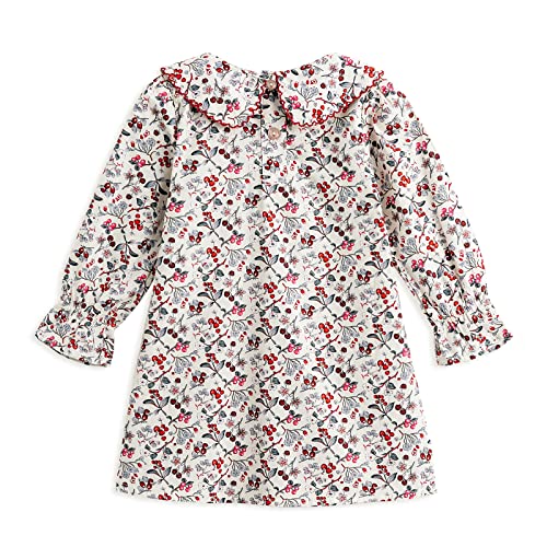 Simplee kids Baby Girls Smocked Dress Handmade Spring Fall Casual Dresses Floral Print Sundress Princess Dress for Toddlers2