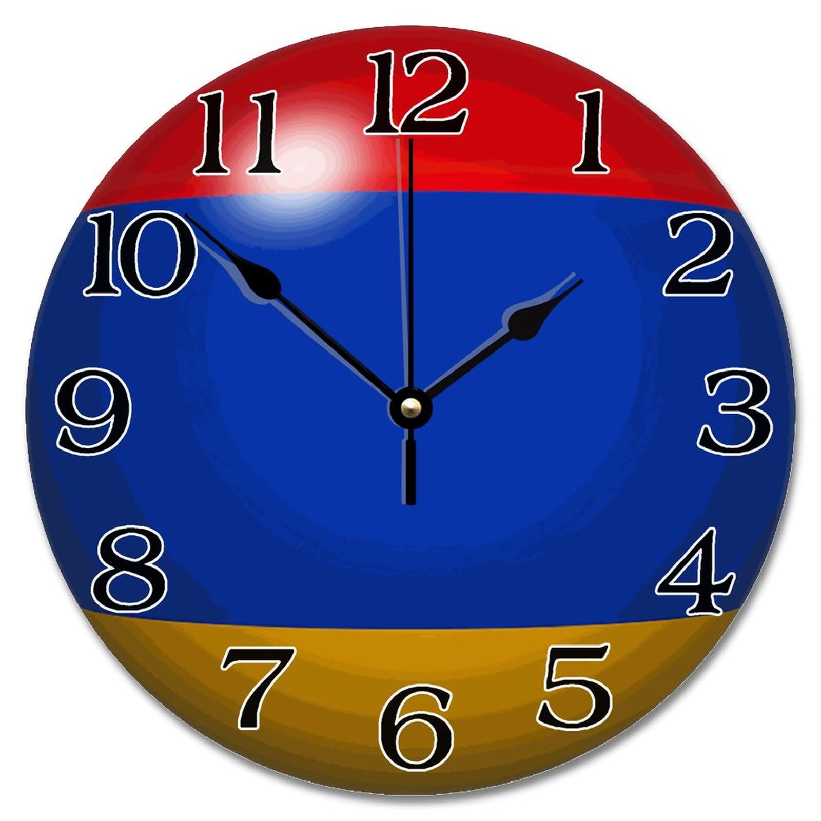 Horloge drapeau Arménie 3D sans tic-tac pour résoudre les insomnies en chambre