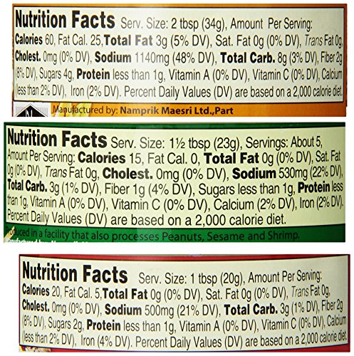 Thai Green Red Yellow Curry Pastes Set (Original Version), 4 Ounce (Pack of 6)