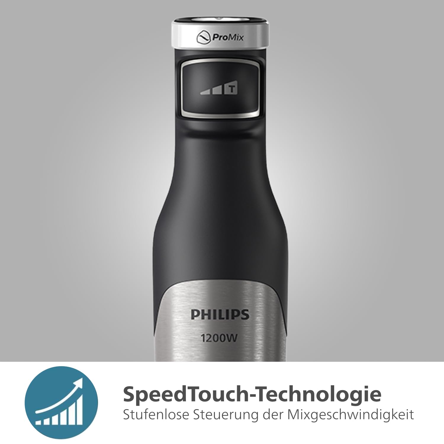Philips 5000-Serie Stabmixer inkl. Schneebesen, Spiralizer, XL-Zerkleinerer - 1200 W Leistung. ProMix-Technologie. LED-Geschwindigkeitsanzeiger. Stufenlose Geschwindigkeitseinstellung (HR2684/00)