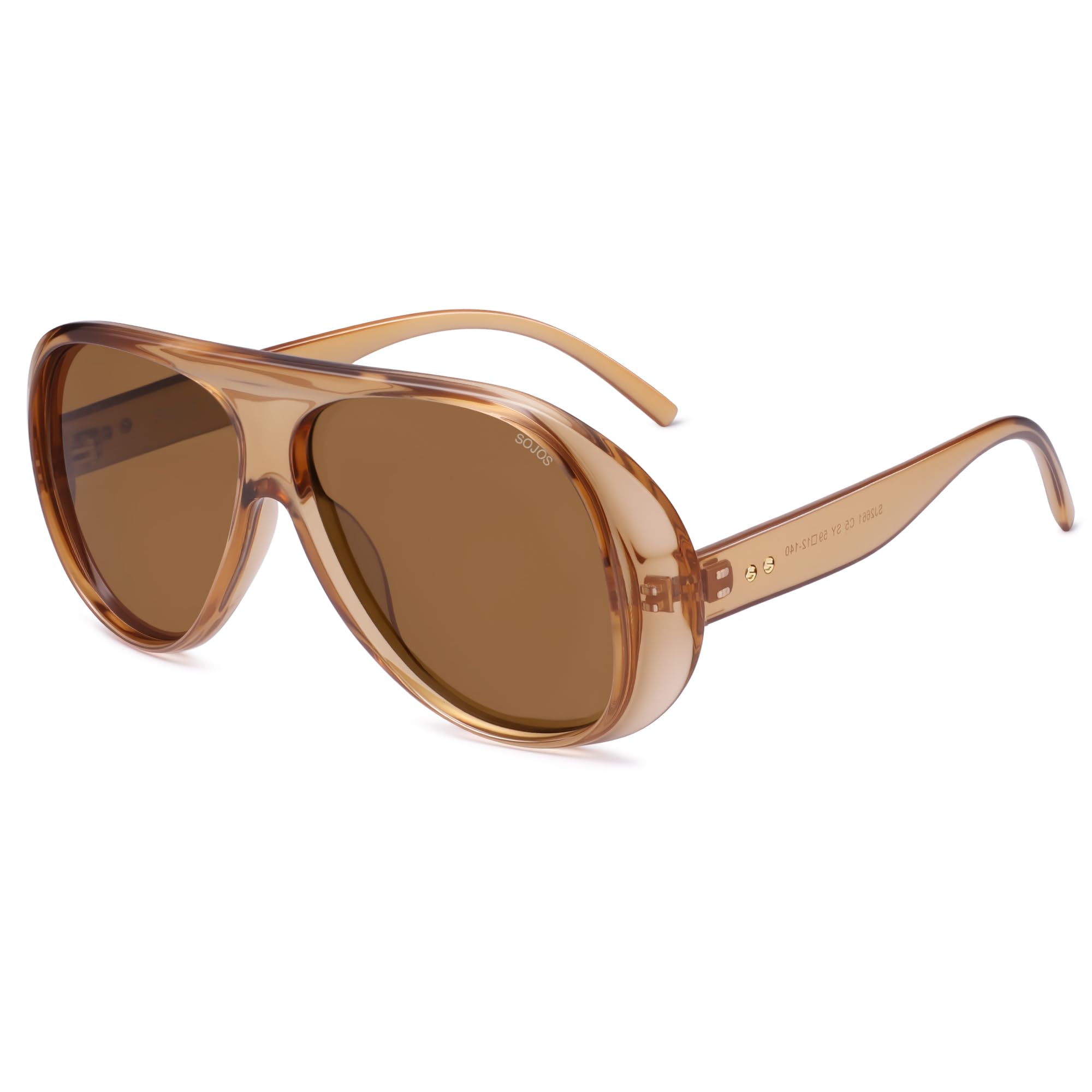 SOJOS Retro Polarized Oversized 90s Aviator Sunglasses Womens Men Trendy Vintage Square Shades SJ2661