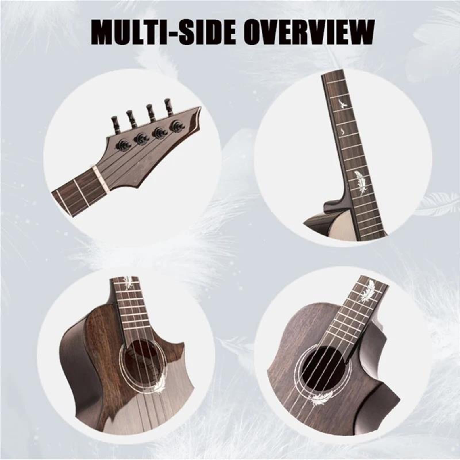 Corde professionali lucide per ukulele tenore da 26 pollici 2A con top in mogano massiccio(3)