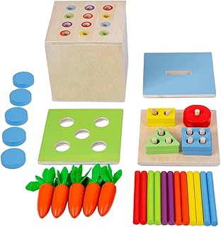 Montessori Object Permanence Box, Sorting Stacking Toys Montessori Coin Box Game for Preschool 3 Years Old Toddler