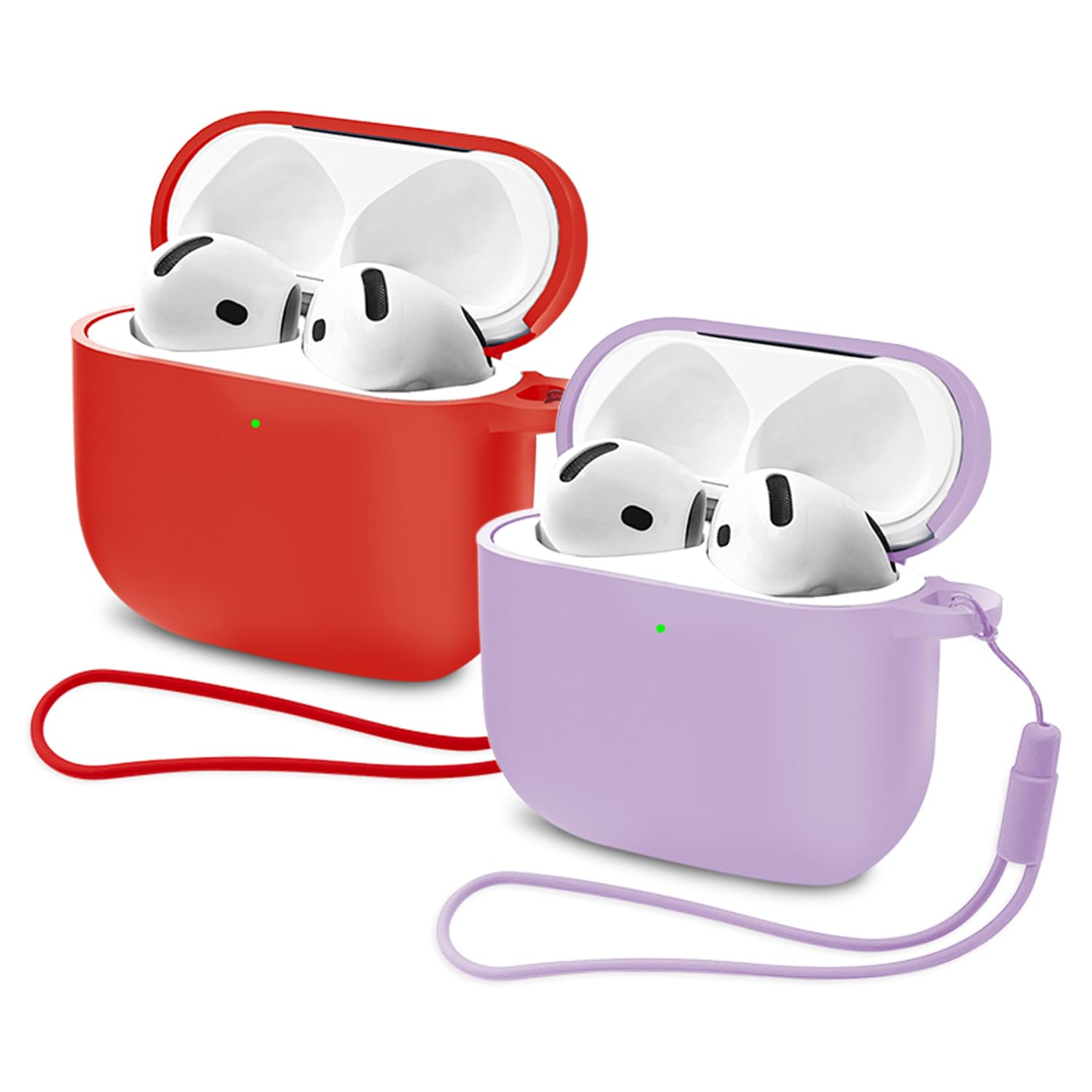 Mocarheri Funda de Silicona Compatible con AirPods 4.ª Generación con Kit de Limpiador, Fundas Protectora de Silicona para AirPods de 4 Generacion 2024, LED Visible Frontal, Negro — view 45
