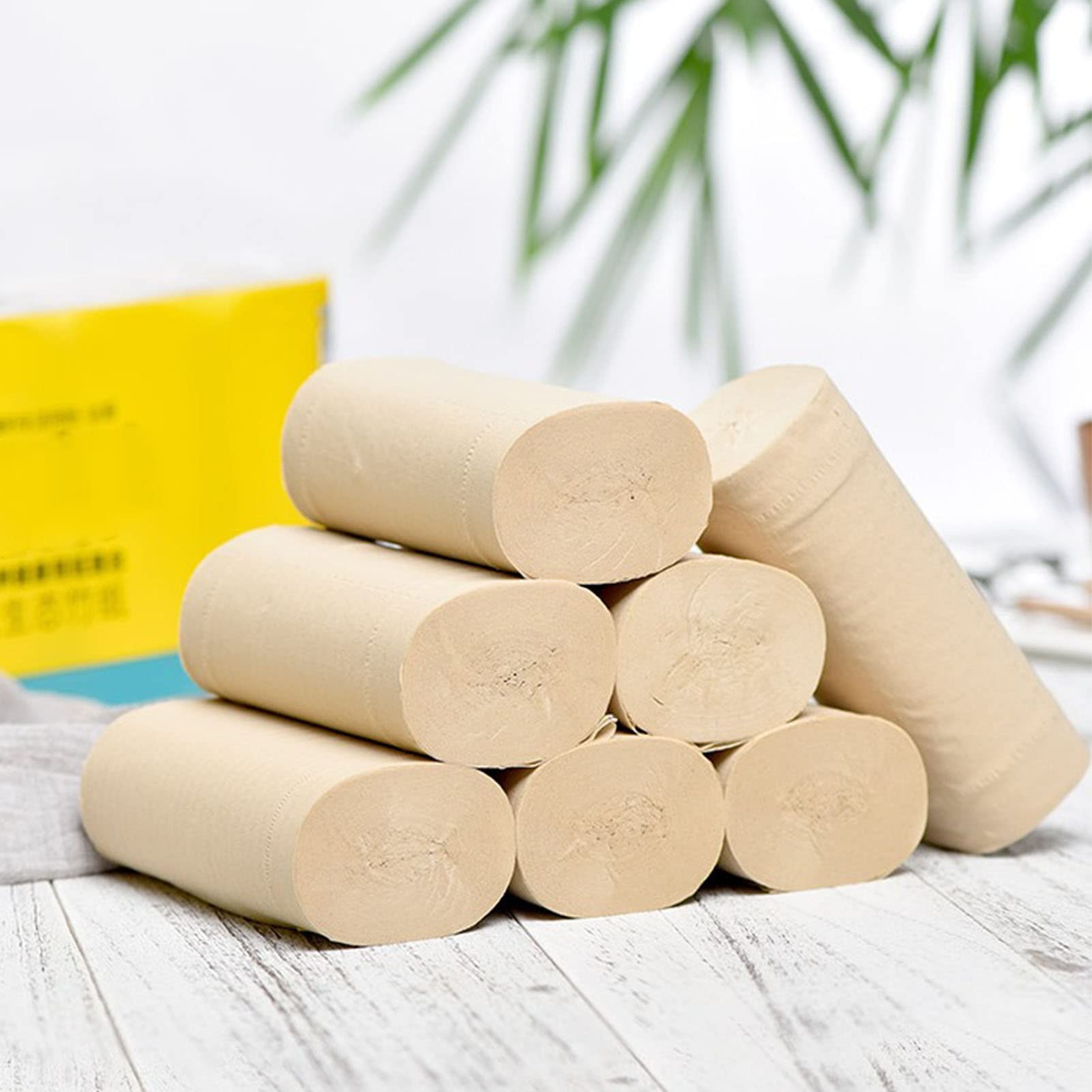Qcwwy 30 Rolek Bambusowego Papieru Toaletowego Ultra Miękka Bezrdzeniowa Chusteczka do Kąpieli do łazienki w Domu, Biurze, Salonie, Artykułach Gospodarstwa Domowego