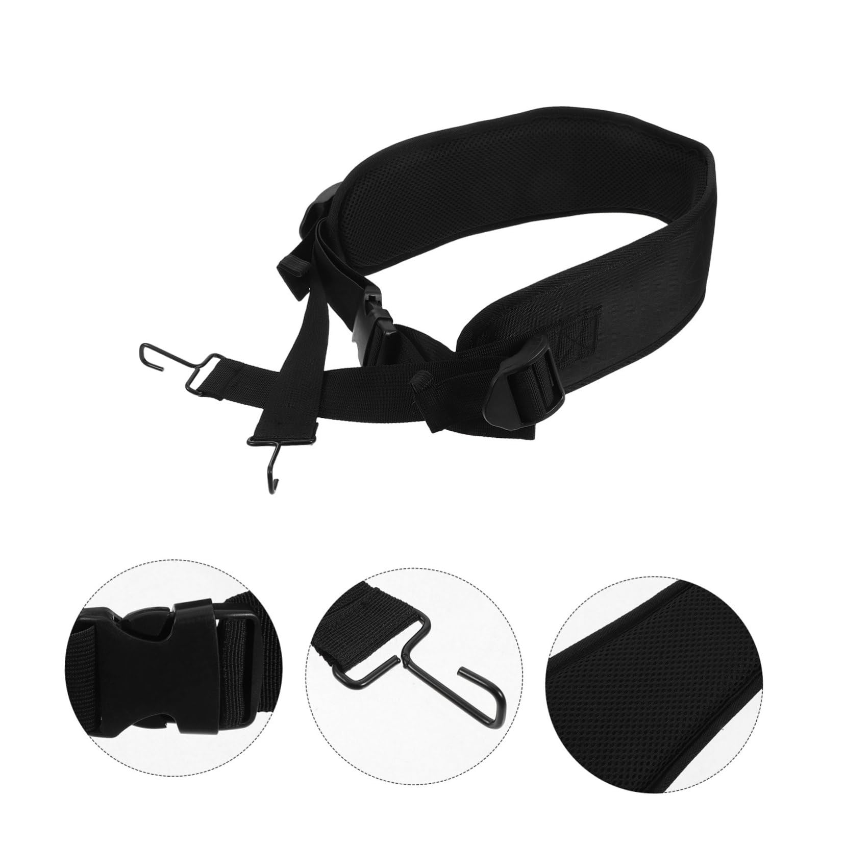 Correa Ajustable Para De Mano Djembé Color Negro Gancho Metálico, Eslinga Resistente y Transpirable Para Caja, Cinturón Para Caja De Percusión Para Adultos