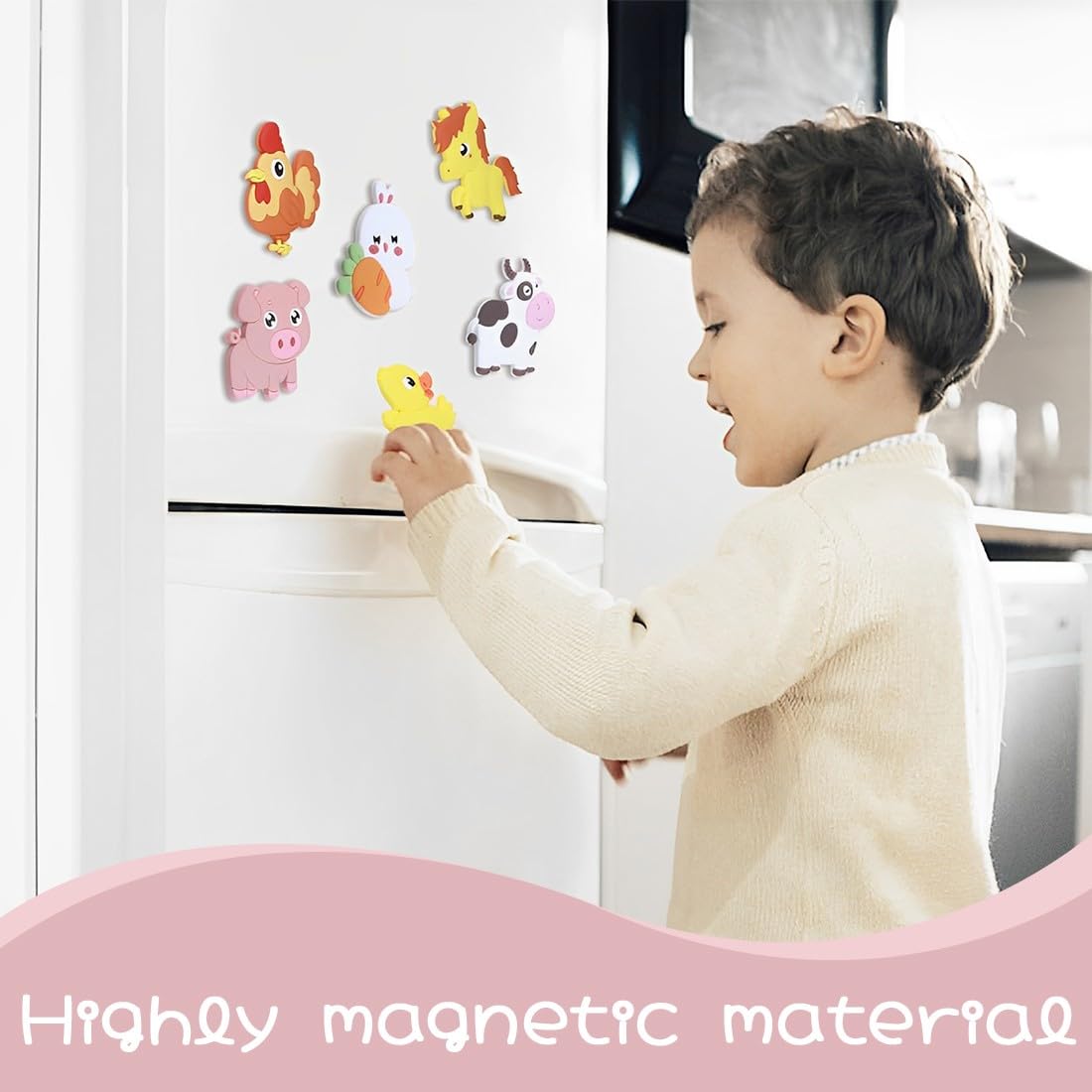 JEYORZY 8 Pcs Magneti da Frigorifero per Bambini, Magneti Bambini 1-3 Anni, Regalo Educativo, Decorazione per Casa, Scuola e Ufficio