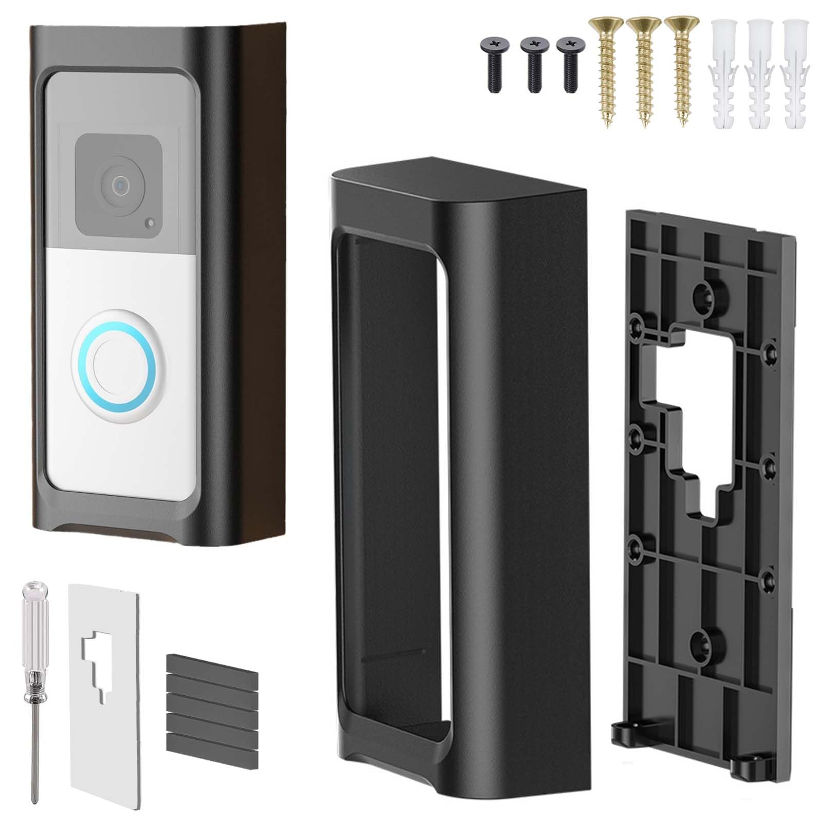 FZYCOM Doorbell Mount No Drill, Doorbell Bracket Accessories Compatible with Ring Mount for Battery Door bell (2024 Release), Plus/Pro/4/3/3Plus Version