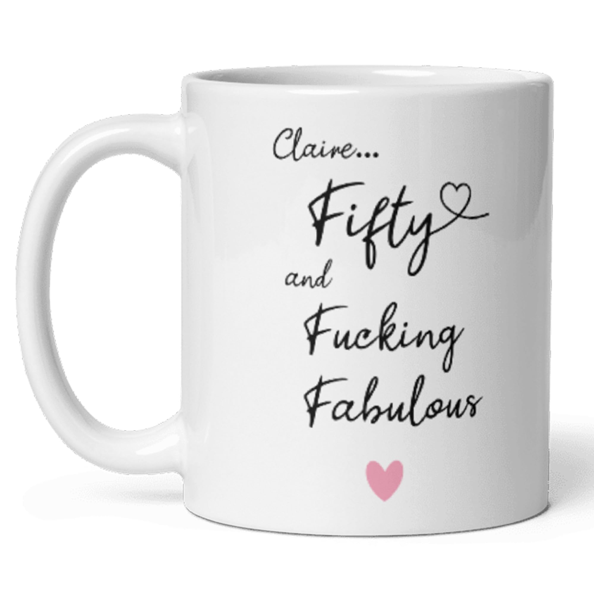 Confidently Quirky - Personalised 50 and Fucking Fabulous White Mug, 50th Bday Gift for Her, Funny 50th Birthday Mum, Fabulous 50 Birthday โ image 1