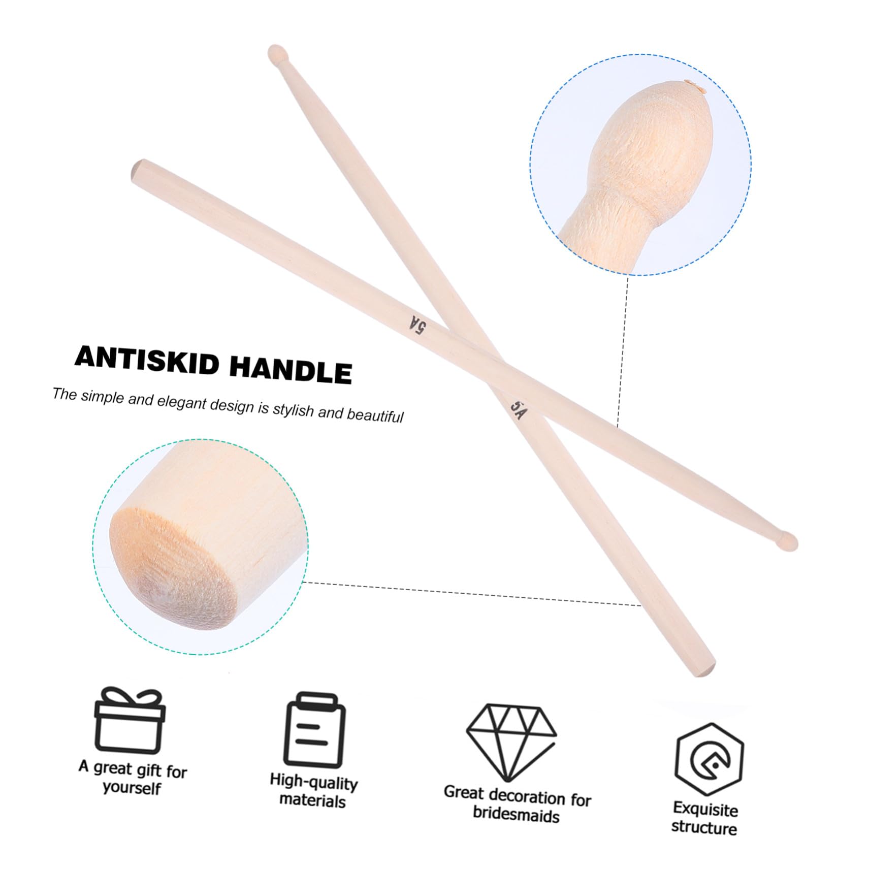 20stücke Holz-drumsticks aus Ahorn für Schlagzeug Weich und Langlebig Hand Liegend für Anfänger und Profis