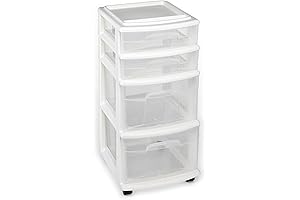 Homz Stackable Plastic Storage Bins with Drawers