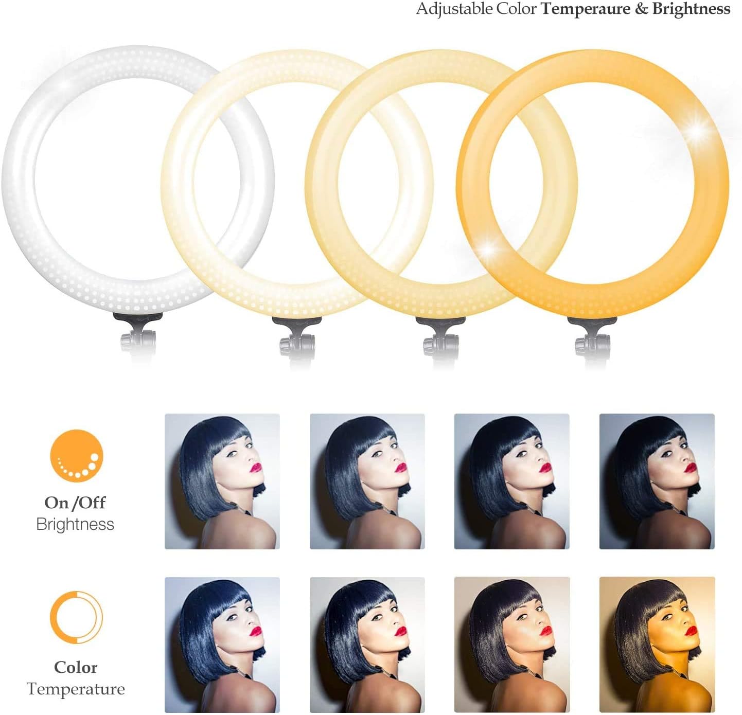 Suреr Bіg Clеаrаnсе! LimoStudio LED 18 Inch Ring Light Multi-Color 3200K–5600K and Dimmable with Camera Adapter, Bluetooth Shutter, Cell Phone Holder & 71.5 Inch Height Adjustable Photo Studio Light Stand Tripod, AGG2397