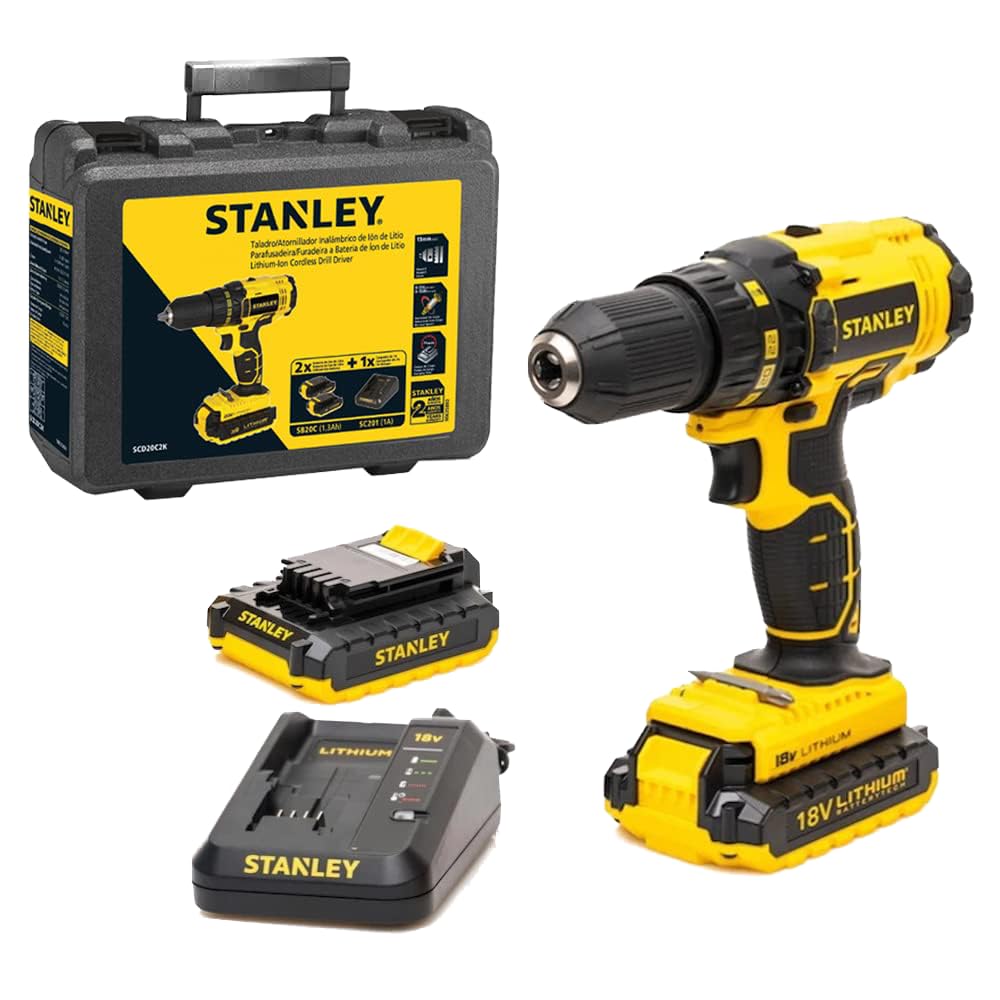 Stanley Cordless Brushless Drill Driver, Black/Yellow, Scd20S2K-B5