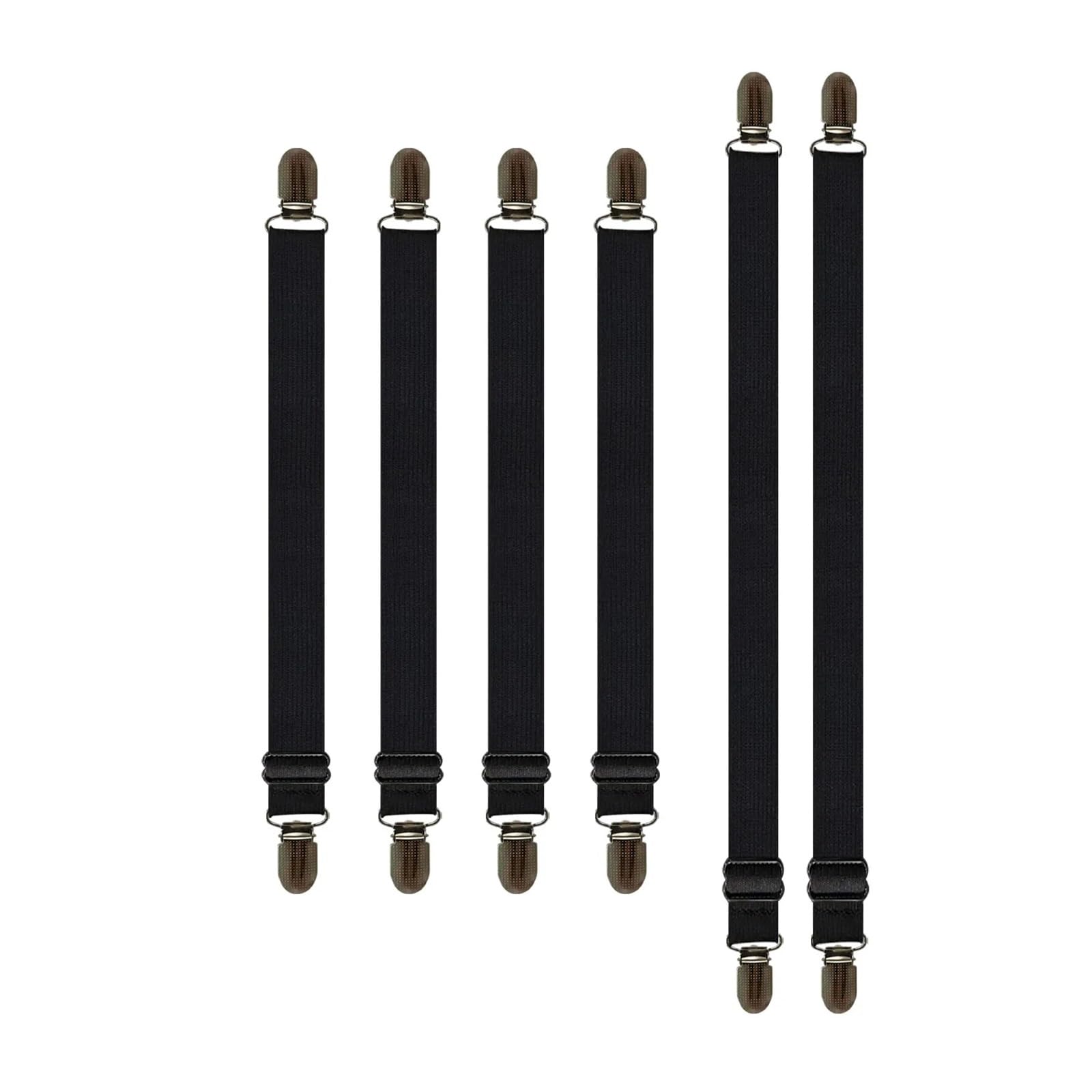 PFMSAAF bed sheet clips Bed Sheet Suspenders Adjustable Holder Straps Fasteners Heavy Duty Grippers for Mattress Pad Cover for bed(Black)