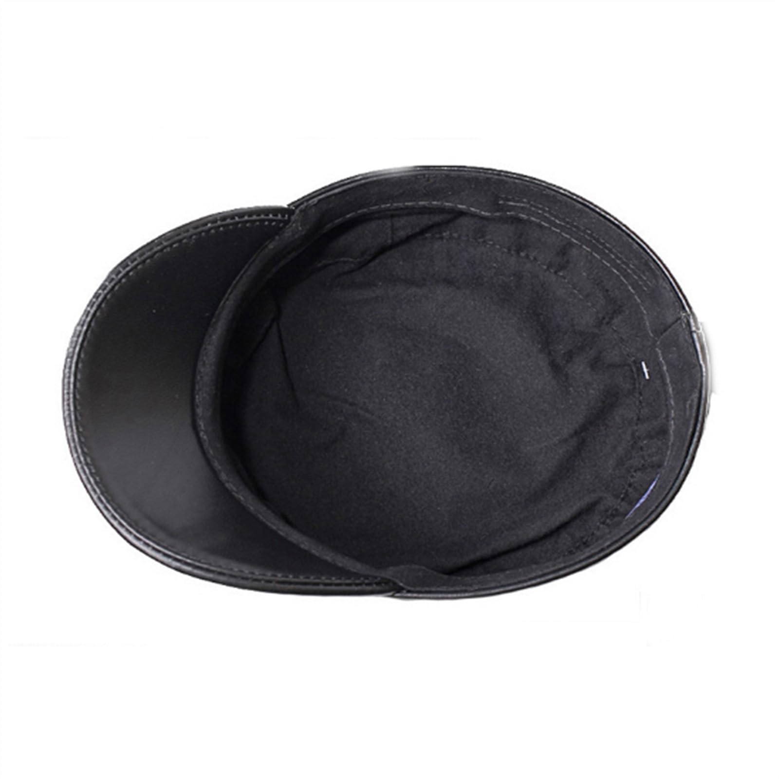 Zimowe Męskie Czapki Z Prawdziwej Skóry Unisex Streetwear Dopasowane Czarne Czapki Z Paskiem Outdoor(Czarny-Xxl 59 60Cm)