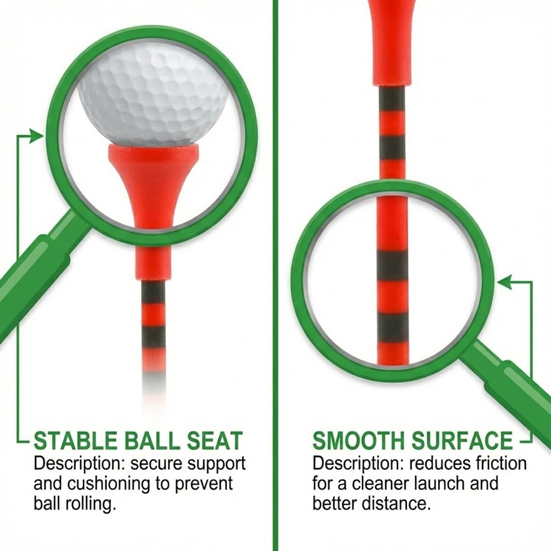 50 Pezzi Premium Tee da Golf in Plastica, Accessori per Campo da Golf, Ideali per Golfisti Amatoriali, Professionisti e Giovani, Perfetti per Drive e Allenamento (83mm) (Colorati)