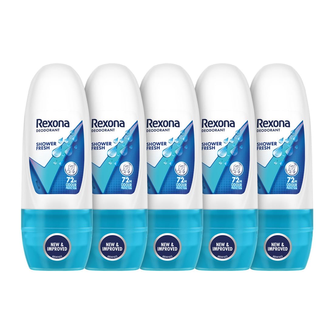 Rexona Shower Fresh Underarm Roll-On Deodorant for Women | 72 Hours Long-Lasting Odour Protection | 0% Alcohol, Safe on Skin | 25ML (Pack of 5)-picture-33