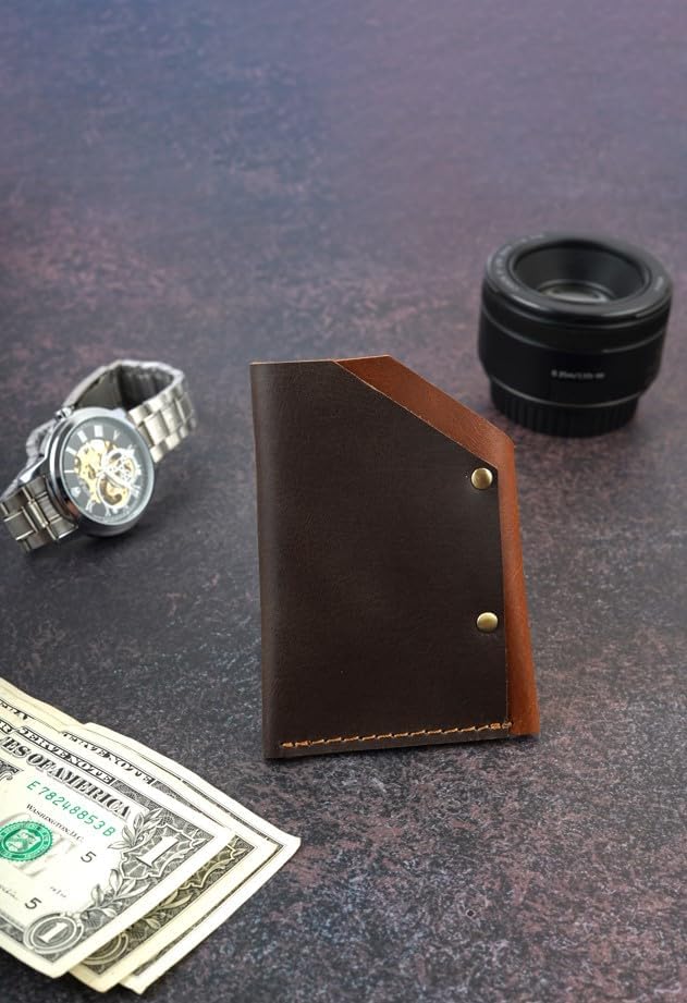 Genuine Leather RFID Blocking Slim Card Holder Wallet for Men & Women – Minimalist Front Pocket Wallet, Small Handmade Credit Card Case, Compact Travel Wallet Gift - Image 9