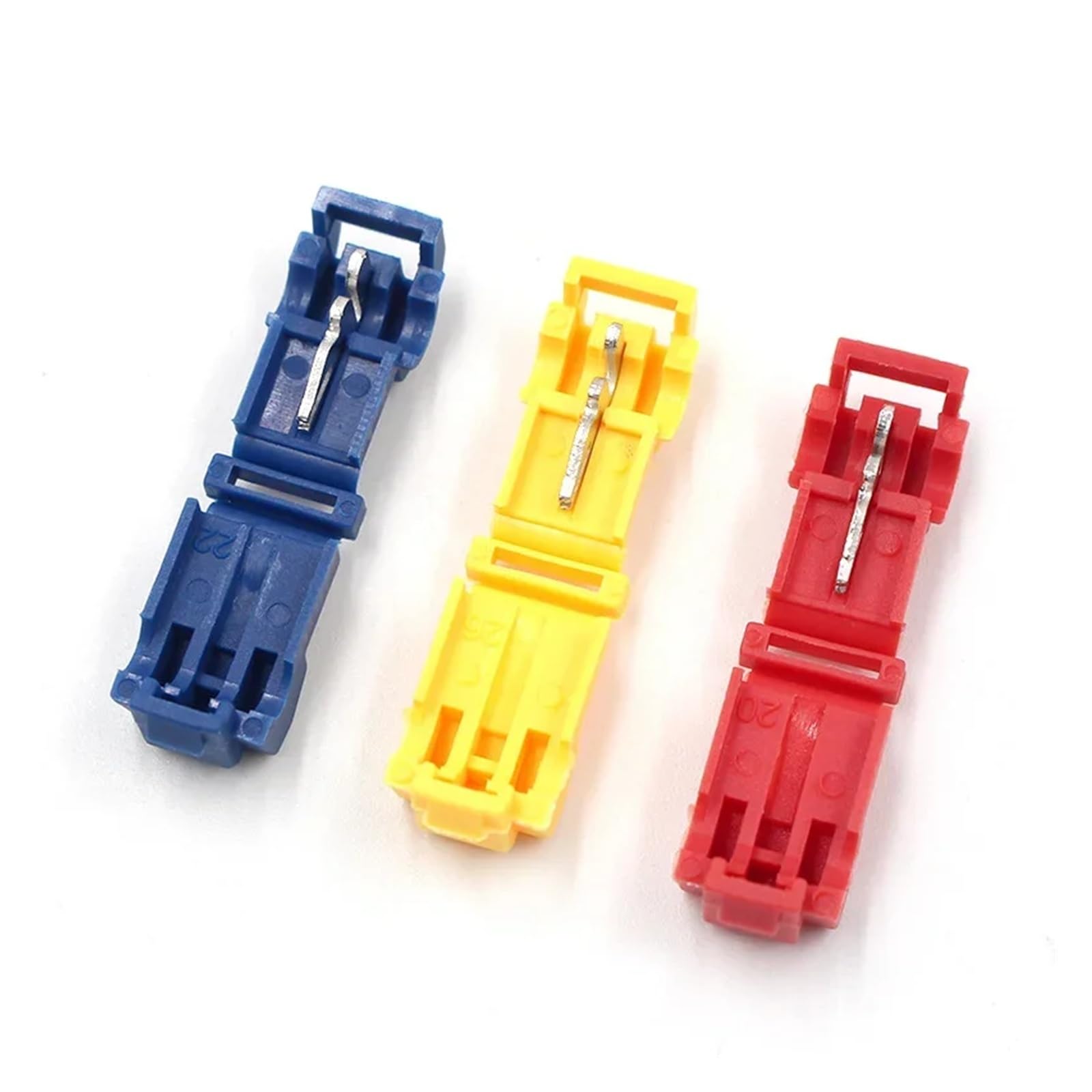 Conectores en T de 50/100 Piezas, empalmes rápidos de Cables, terminales de crimpado de Cable Aislado, Conectores de Cable eléctrico, Juego de empalmes a presión(Blue Kn2,100pcs)