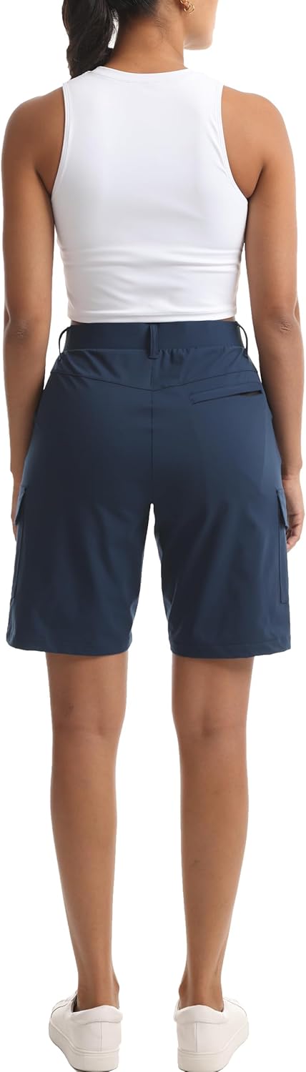 Women's Lightweight Hiking Cargo Shorts for Running Athletic Camping Travel Golf - Water Resistant with 5 Pockets - Image 6