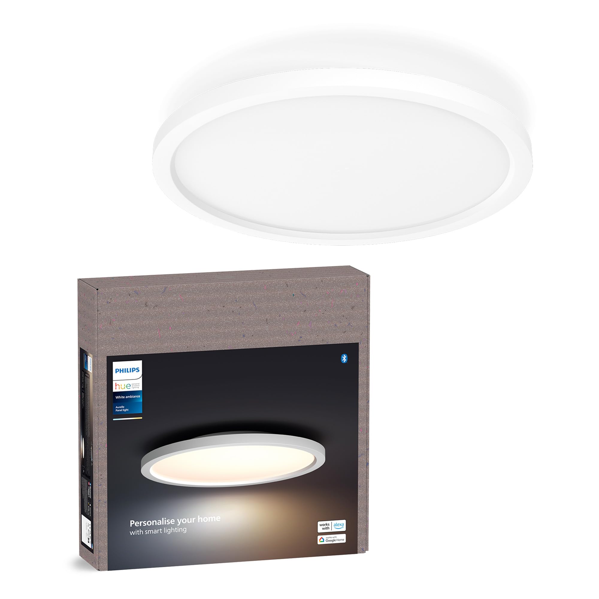 Philips Hue Aurelle White Ambiance Round 24.5W Panel Light, white, Bluetooth, Works with Alexa, Google Assistant and Apple HomeKit, New Generation