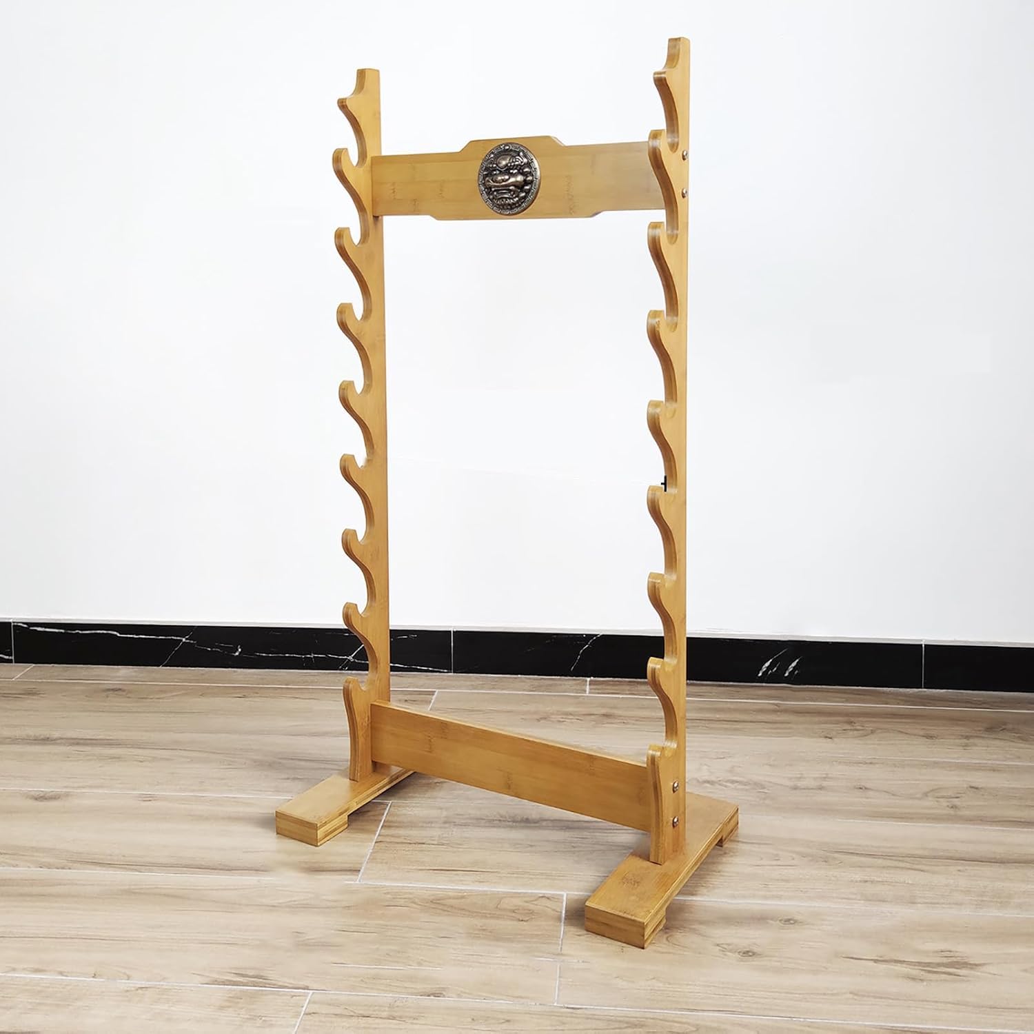 YANGC Multi-layer Sword Stand,Sword Stand,Wooden Sword Stand,Large Sword Display Stand for Samurai Katana,Classic Wooden Weapon Stands-8-Layer