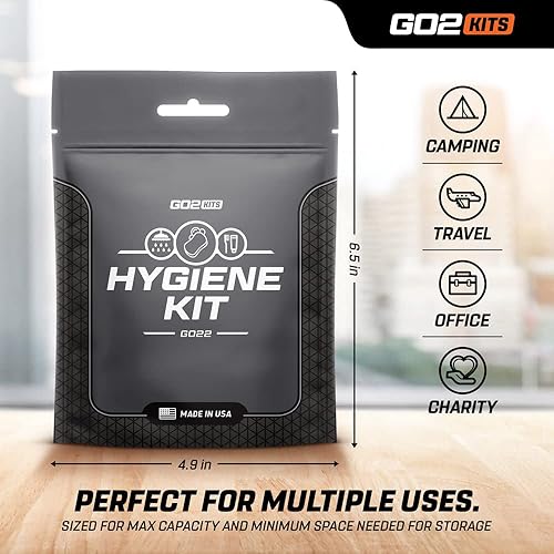 Miniatura 3 de Go2Kits 10 paquetes de artículos de aseo de higiene para viajes negocios y caridad con cepillo de dientes reutilizable jabón de baño y otros