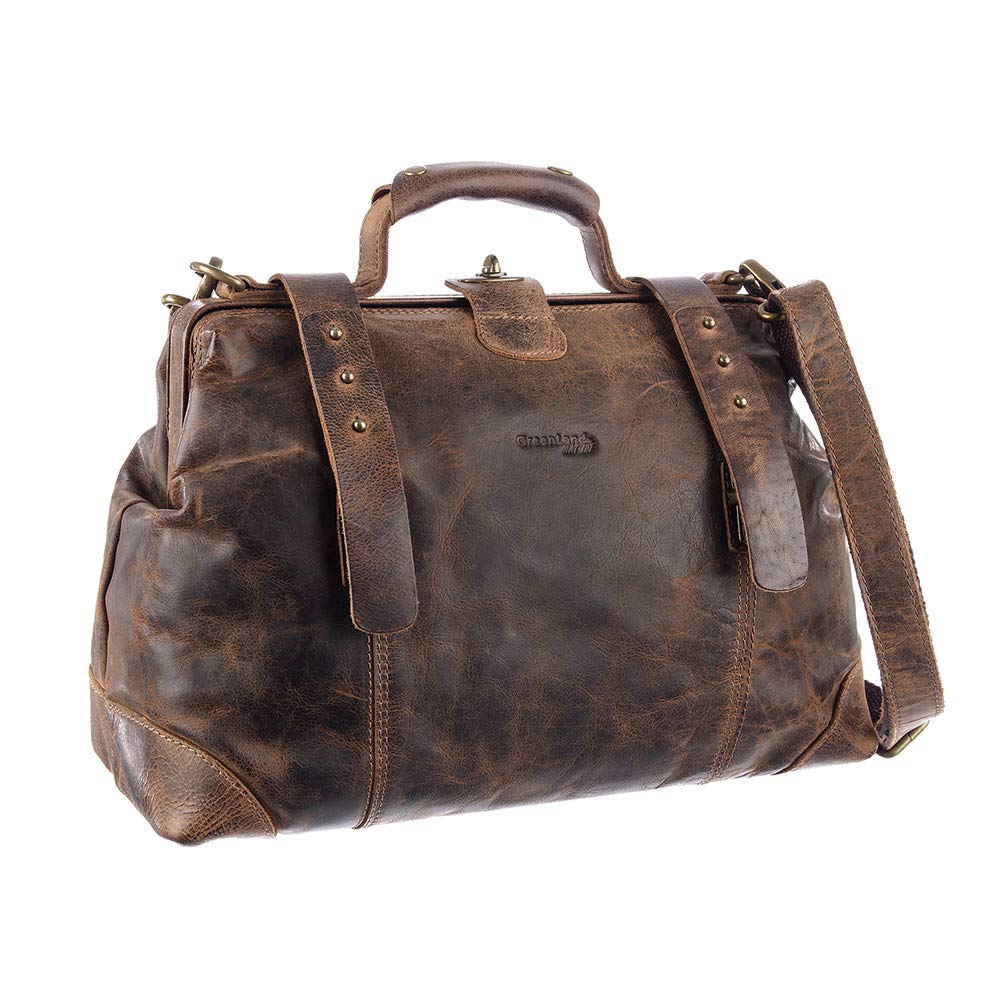 Greenland Nature Arztkoffer Doktorkoffer Arzttasche Doktortasche Hebammentasche Doc Case Koffer Natur/beige oder braun aus feinstem Leder - Geschenkset