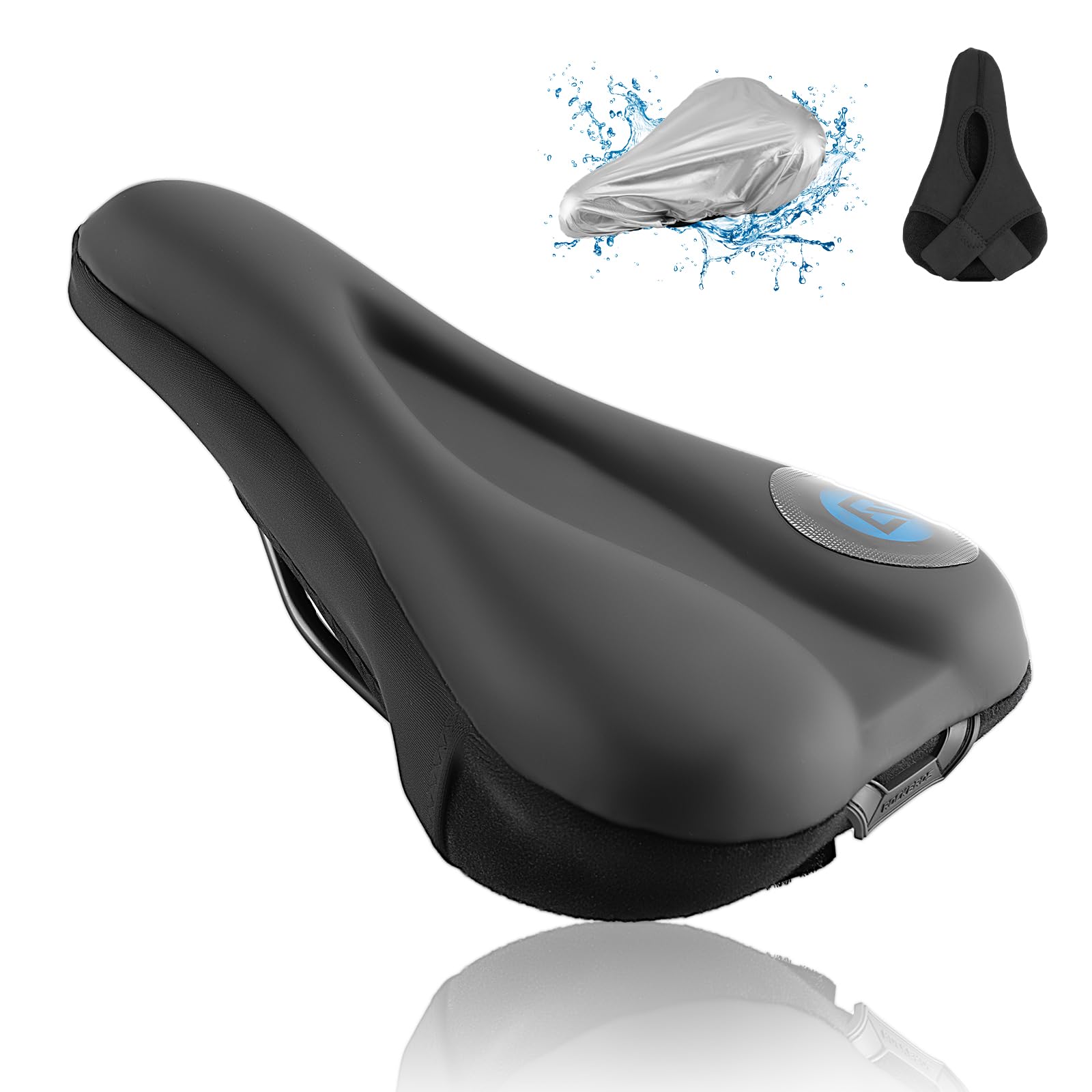ROCKBROS Coprisella Bici Ammortizzante, Sella Bici Comoda in Gel, Copri Sella Traspirante, Sellino Morbido, Sella Ergonomica per MTB o Bici da Corsa, Accessori per Ciclismo, Uomo e Donna