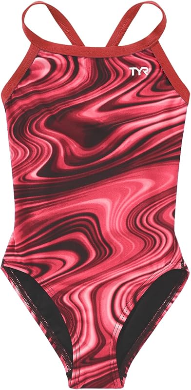 TYR Durafast Elite Diamondfit Traje de baño de una pieza para niña - Traje de baño de entrenamiento atlético y competición - Resiste el cloro