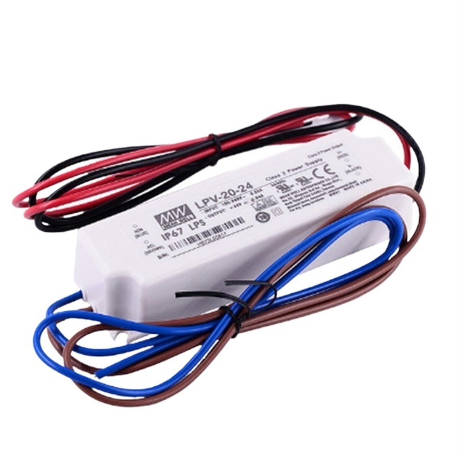 FCARUMIQP 1PCS Switching Power Supply Lpv-20 20w 5v 12v 15v 24v Constant Voltage Waterproof Plastic LED Driver Ip67 Ac(LPV-20-24)