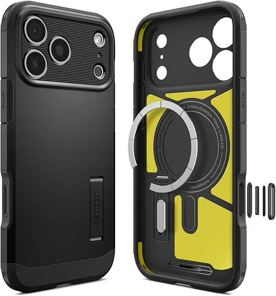 Spigen for iPhone 17 Pro Max Case, Tough Armor T MagFit [Camera Control Button] [Compatible with Magsafe] - Black