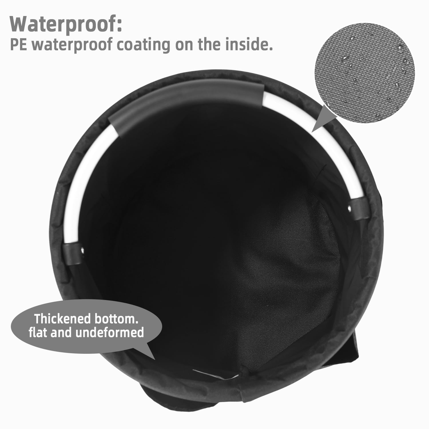 Cestino porta Attrezzi con 6 Tasche Esterne,Contenitore per Utensili per la Pulizia, Borsa per Attrezzi da Giardino Facile da Pulire e Trasportare(Nero)